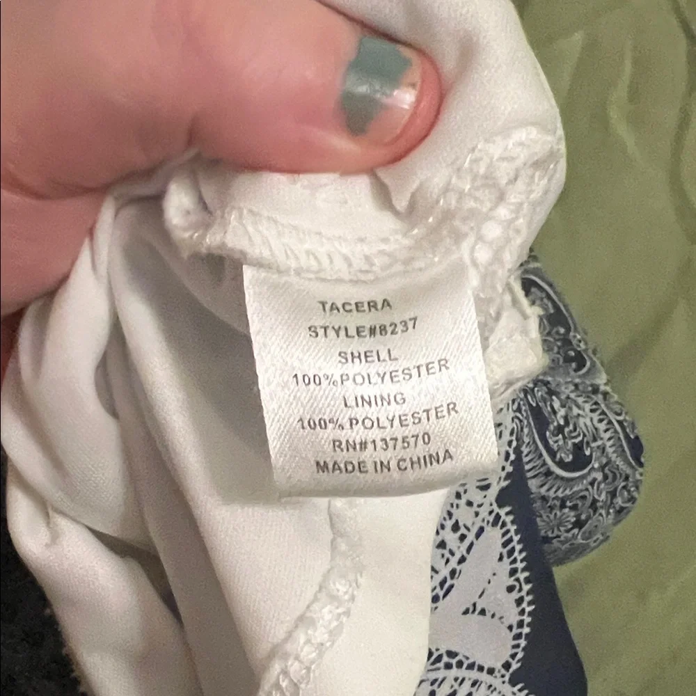 Elegant Navy Blue Patterned Dress - Picture 9 of 10